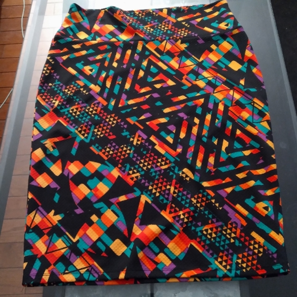 🖤💜💚🧡 - LuLaRoe Pencil Skirt Large Tribal colorful